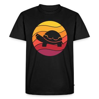 Tortue Rétro Style Vintage - T-shirt Premium bio Homme - noir - Devant - Nico (187cm)