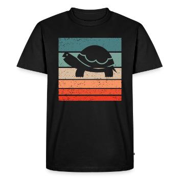 Tortue Rétro Style Vintage - T-shirt Premium bio Homme - noir - Devant - Nico (187cm)