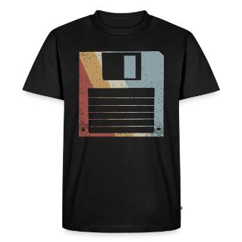 Floppy Retro Style Vintage - T-shirt Premium bio Homme - noir - Devant - Nico (187cm)