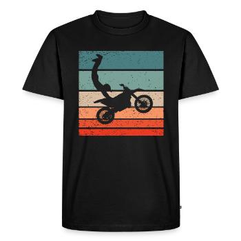 Motocross Seatgrab Retro Style Vintage - T-shirt Premium bio Homme - noir - Devant - Nico (187cm)