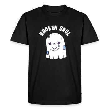 Sad Ghost Broken Soul - Men's Premium Organic T-Shirt - black - Front - Nico (187cm)