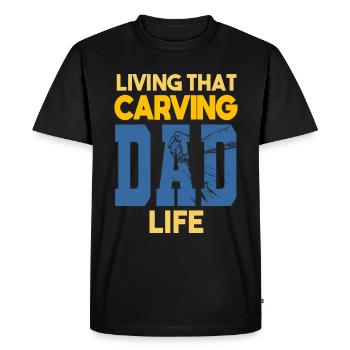 Vivre ce sculpteur papa vie sculpteur sur bois - T-shirt Premium bio Homme - noir - Devant - Nico (187cm)