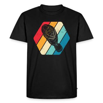 Lamantin Sirenia Mer Rétro Mer - T-shirt Premium bio Homme - noir - Devant - Nico (187cm)