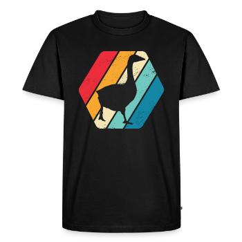 Goose Migratory Bird Bird Animal Nature Retro - Men's Premium Organic T-Shirt - black - Front - Nico (187cm)