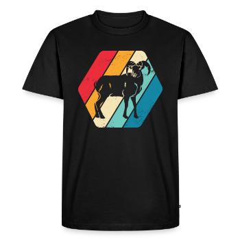 Goat Goat Buck Aries Animal Nature Retro - Men's Premium Organic T-Shirt - black - Front - Nico (187cm)