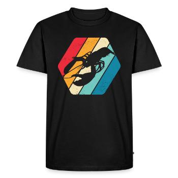 Homard Crabe Homard Ocean Sea Retro - T-shirt Premium bio Homme - noir - Devant - Nico (187cm)