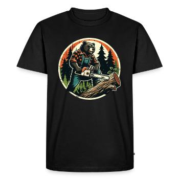 Lumberjack Bear Power and nature in harmony - Men's Premium Organic T-Shirt - black - Front - Nico (187cm)