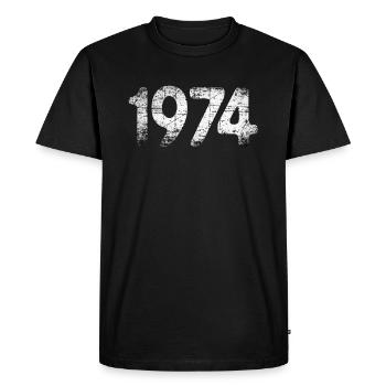 Millésime 1974 - T-shirt Premium bio Homme - noir - Devant - Nico (187cm)
