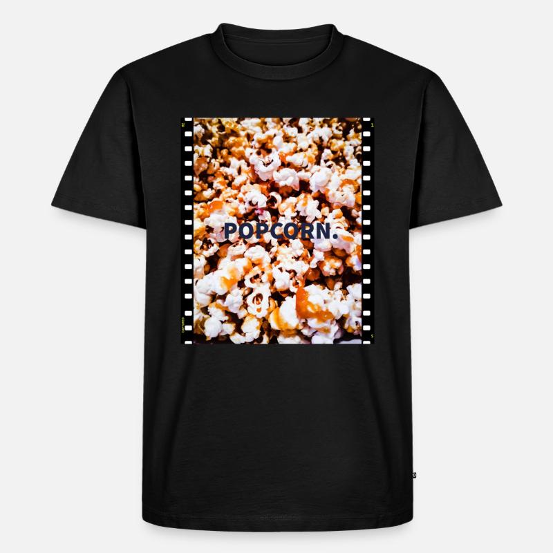 Popcorn - Männer Premium Bio T-Shirt - Schwarz