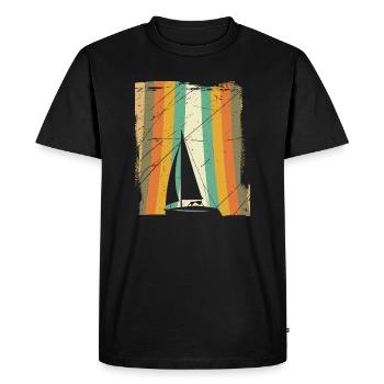 Sailing retro - Men's Premium Organic T-Shirt - black - Front - Nico (187cm)