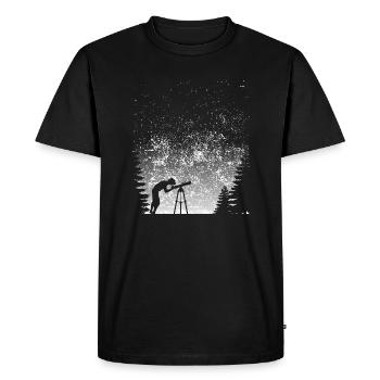 Astronomie Teleskop Astronom Geschenk Sterne Mond - Männer Premium Bio T-Shirt - Schwarz - Vorne - Nico (187cm)