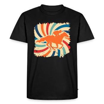 chevaux - T-shirt Premium bio Homme - noir - Devant - Nico (187cm)