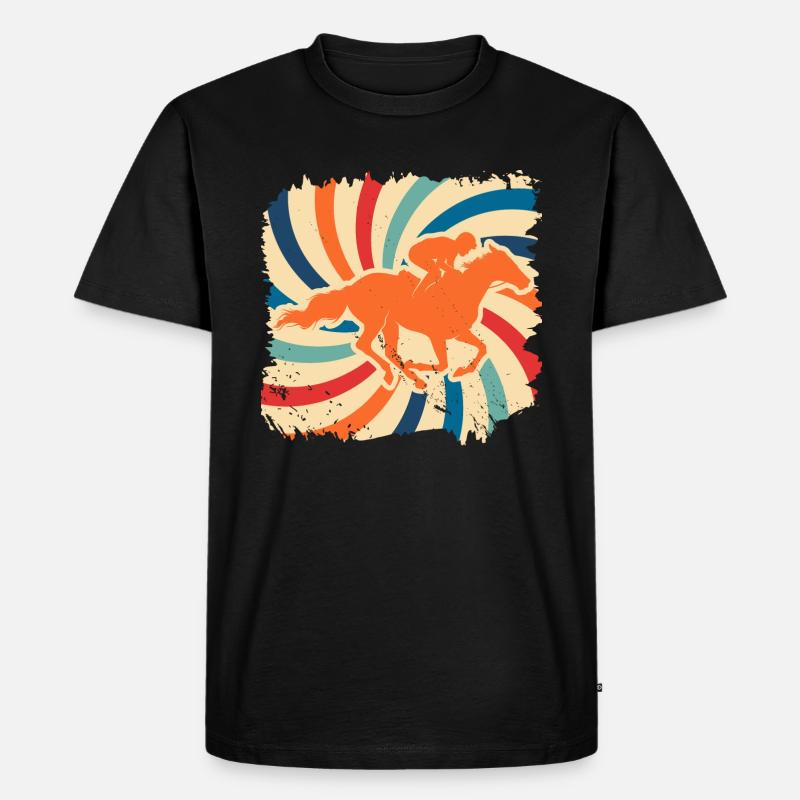 Pferde - Männer Premium Bio T-Shirt - Schwarz