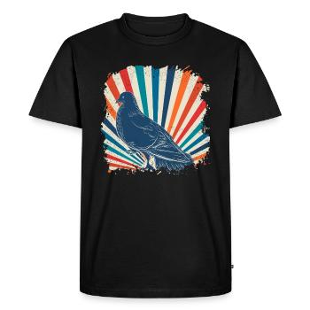 Pigeon bird gift pigeon animal pigeon fancier - Men's Premium Organic T-Shirt - black - Front - Nico (187cm)