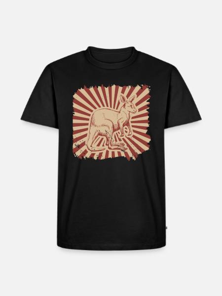 Kangaroo - Men's Premium Organic T-Shirt - black