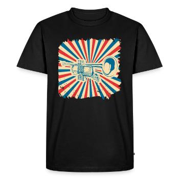 Trompette Gift Orchestra Instrument Music Band - T-shirt Premium bio Homme - noir - Devant - Nico (187cm)