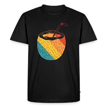 coconut - Men's Premium Organic T-Shirt - black - Front - Nico (187cm)