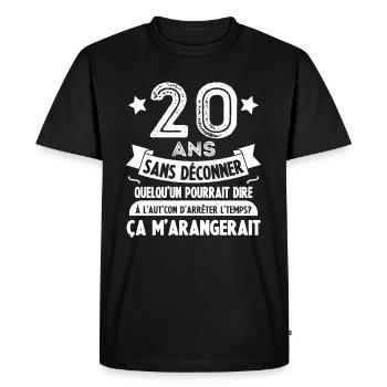 20 ans anniversaire 20 anniversaire cadeau 20 ans - T-shirt Premium bio Homme - noir - Devant - Nico (187cm)