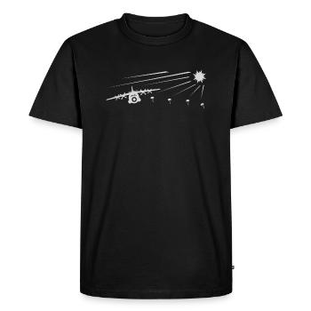 Parachutistes parachutistes à casquette ronde - T-shirt Premium bio Homme - noir - Devant - Nico (187cm)