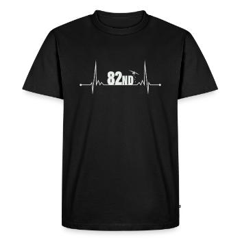 Paratrooper 82ND Heartbeat - Men's Premium Organic T-Shirt - black - Front - Nico (187cm)