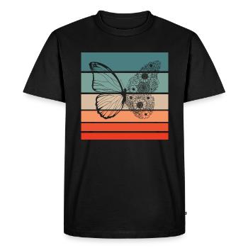 Papillon Retro Style Vintage - T-shirt Premium bio Homme - noir - Devant - Nico (187cm)