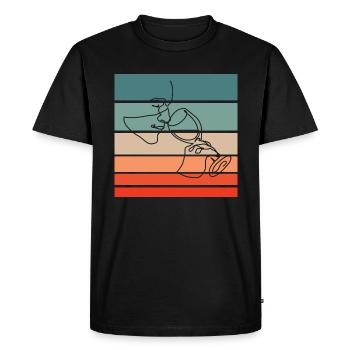 Vin Sommelier Retro Style Vintage - T-shirt Premium bio Homme - noir - Devant - Nico (187cm)