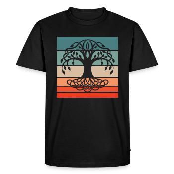 Tree Of Life Style Rétro Vintage - T-shirt Premium bio Homme - noir - Devant - Nico (187cm)