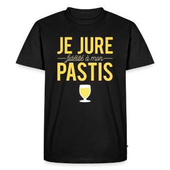Je Jure Fidélité A Mon Pastis Alcool Jaune Humour - T-shirt Premium bio Homme - noir - Devant - Nico (187cm)