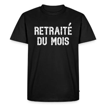 retraité du mois - T-shirt Premium bio Homme - noir - Devant - Nico (187cm)