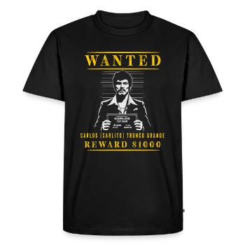 Recherché : Gigolo Carlos « Carlito » Tronco Grande - T-shirt Premium bio Homme - noir - Devant - Nico (187cm)