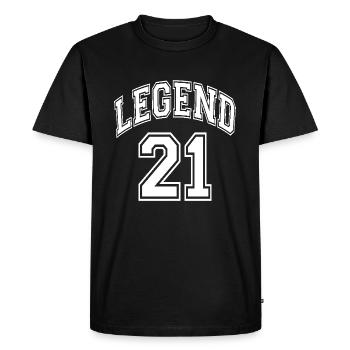 Legend 21 - Men's Premium Organic T-Shirt - black - Front - Nico (187cm)