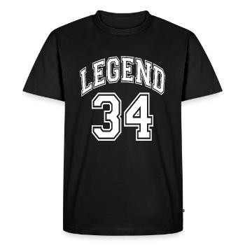 Légende 34 - T-shirt Premium bio Homme - noir - Devant - Nico (187cm)