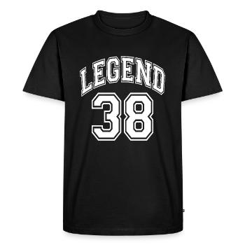 Légende 38 - T-shirt Premium bio Homme - noir - Devant - Nico (187cm)