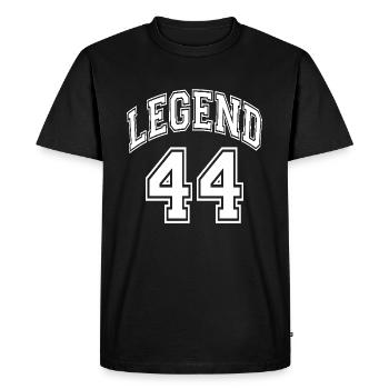 Legend 44 - Men's Premium Organic T-Shirt - black - Front - Nico (187cm)