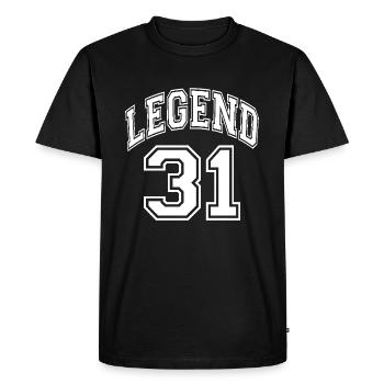 Legend 31 - Men's Premium Organic T-Shirt - black - Front - Nico (187cm)