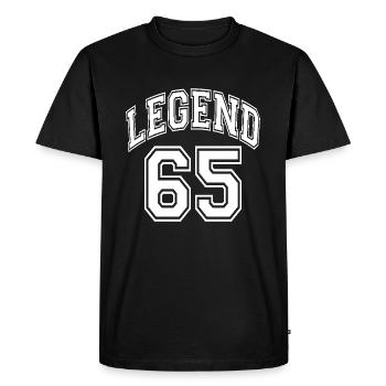 Legend 65 - Männer Premium Bio T-Shirt - Schwarz - Vorne - Nico (187cm)
