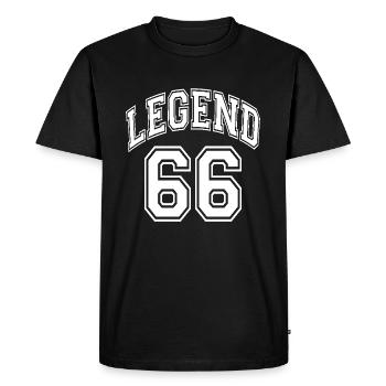 Legend 66 - Men's Premium Organic T-Shirt - black - Front - Nico (187cm)