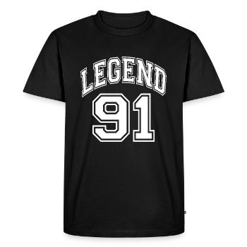 Legend 91 - Men's Premium Organic T-Shirt - black - Front - Nico (187cm)