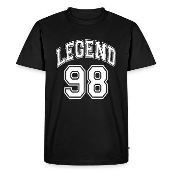 Legend 98 - Men's Premium Organic T-Shirt - black - Front - Nico (187cm)