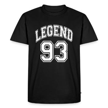 Legend 93 - Men's Premium Organic T-Shirt - black - Front - Nico (187cm)