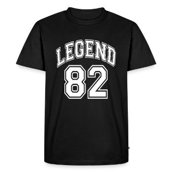Legend 82 - Men's Premium Organic T-Shirt - black - Front - Nico (187cm)