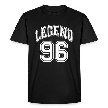 Legend 96 - Men's Premium Organic T-Shirt - black - Front - Nico (187cm)