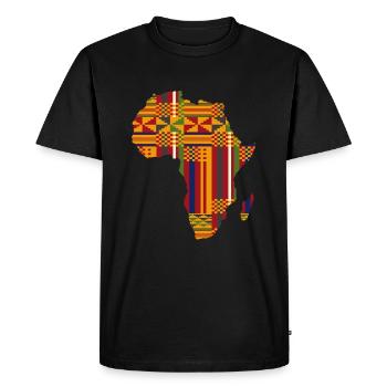 Afrique Kente - T-shirt Premium bio Homme - noir - Devant - Nico (187cm)