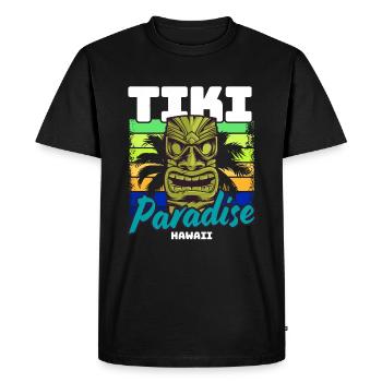 Tiki Paradise Tiki Bar Hawaii Été - T-shirt Premium bio Homme - noir - Devant - Nico (187cm)