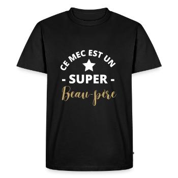 Ce mec est un super beau-père - T-shirt Premium bio Homme - noir - Devant - Nico (187cm)