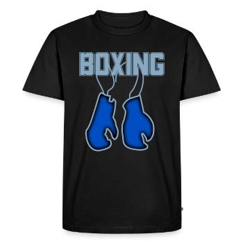 Retro Love Red Boxing Gloves Boxer Gifts - Men's Premium Organic T-Shirt - black - Front - Nico (187cm)