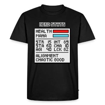 Nerd-Statistik-Fenster - Männer Premium Bio T-Shirt - Schwarz - Vorne - Nico (187cm)