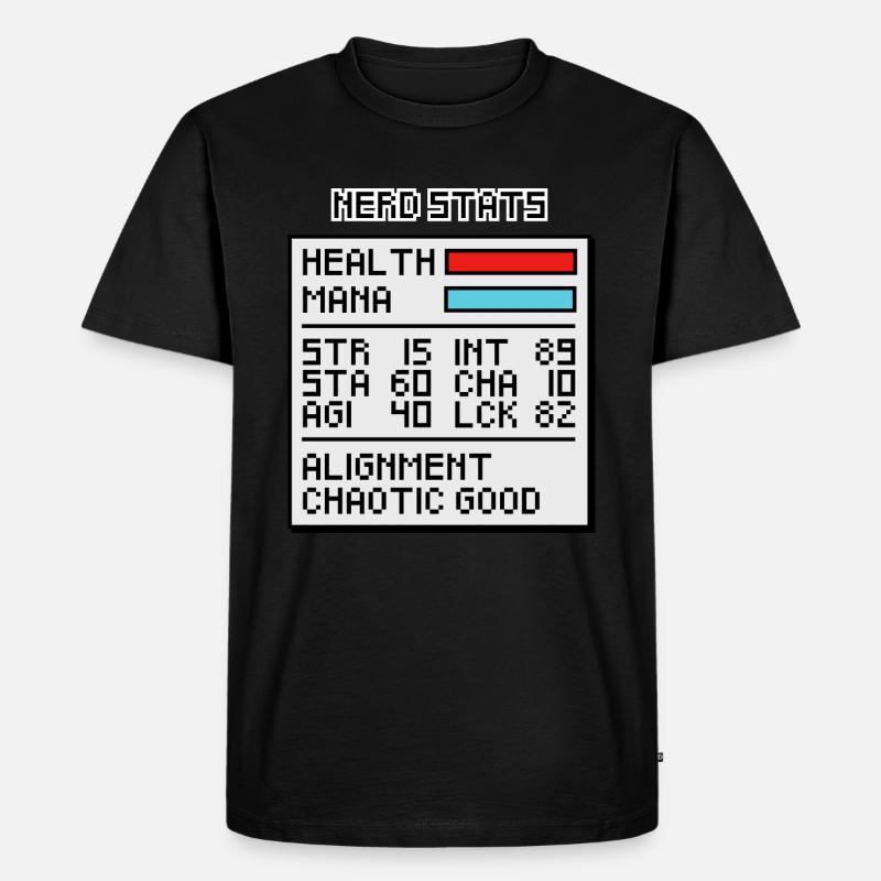 Nerd-Statistik-Fenster - Männer Premium Bio T-Shirt - Schwarz