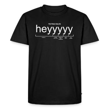 hey Règles de textos Drôle - T-shirt Premium bio Homme - noir - Devant - Nico (187cm)