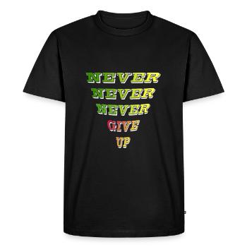 Ne jamais abandonner - T-shirt Premium bio Homme - noir - Devant - Nico (187cm)